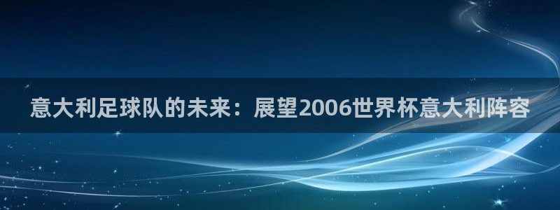 2026世界杯亚洲预选赛：意大利足球队的未来：展望2006世界杯意大利阵容